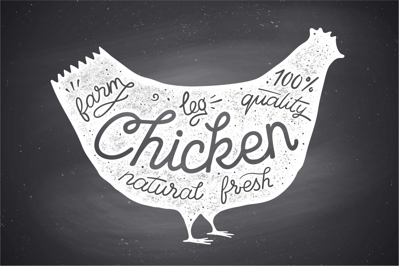 Mantel individual original Pizarra de pollo vintage - TenVinilo