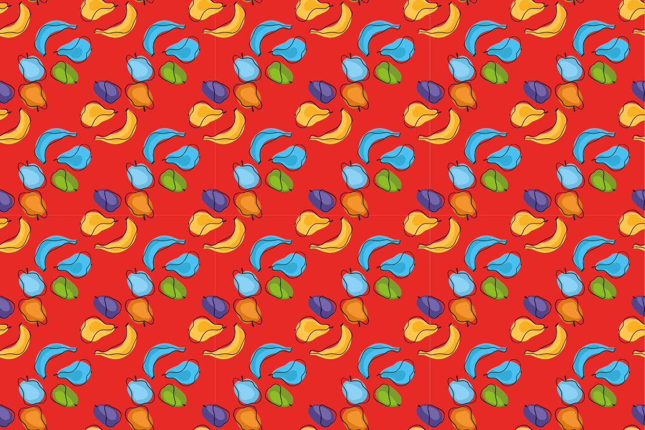 Mantel individual original Fruta colorida del doodle - TenVinilo