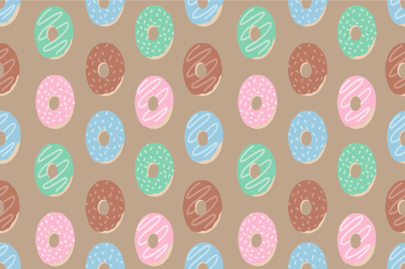 Mantel individual original motivo de donuts vibrantes - TenVinilo
