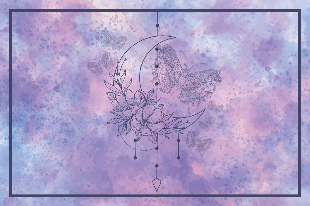 Mariposa mandala luna manteles de mariposa - TenVinilo