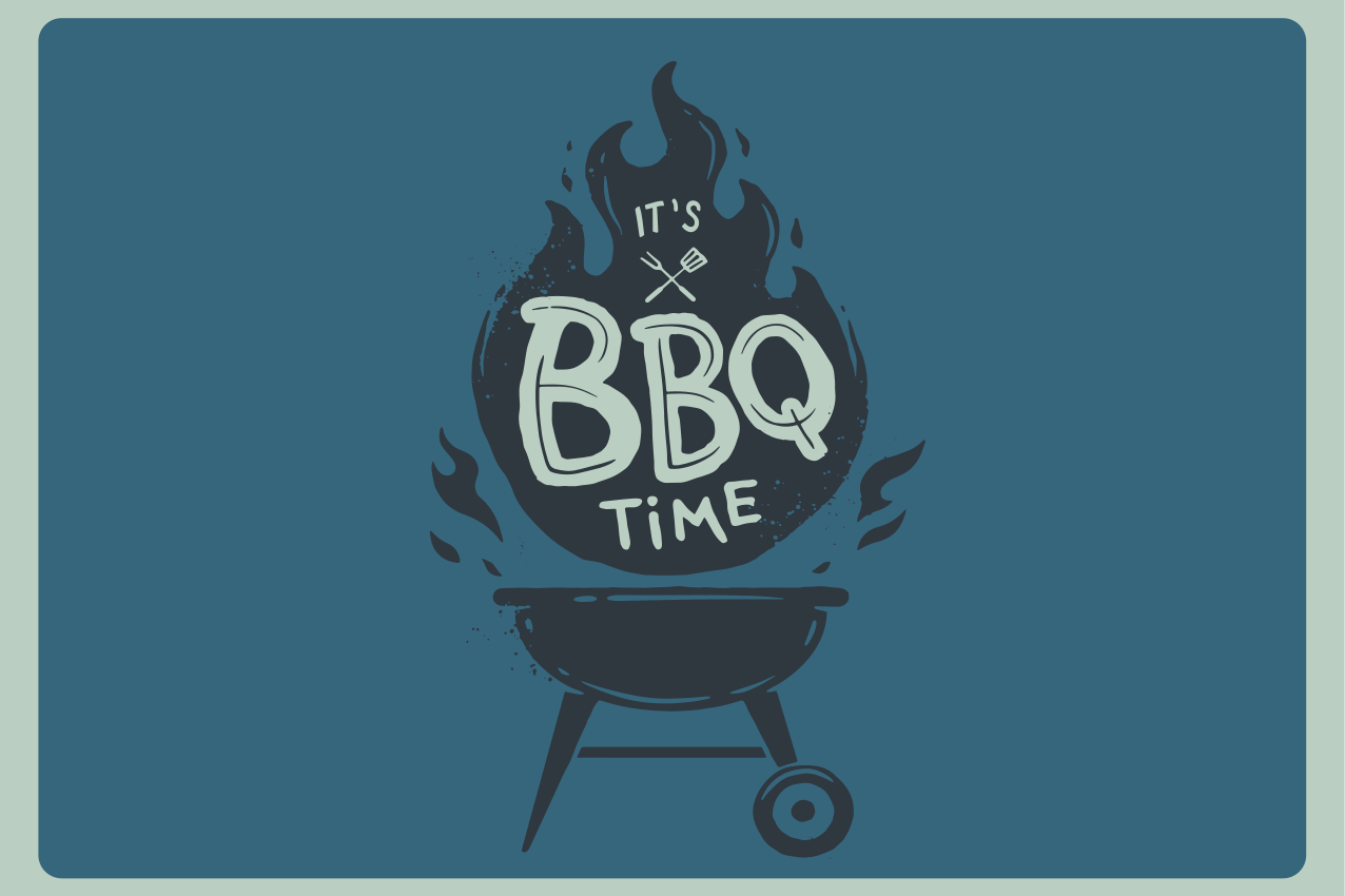 Mantel individual frases hora de bbq llamas - TenVinilo