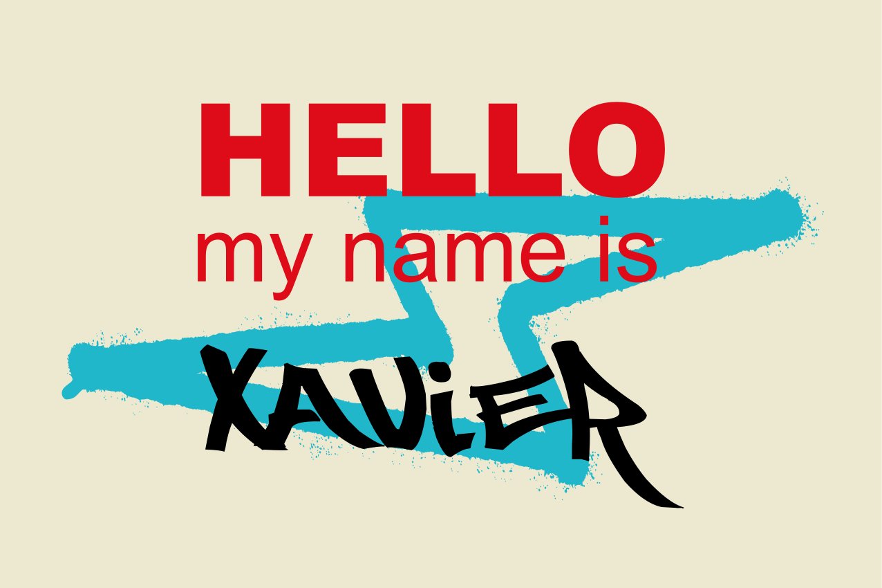 Mantel individual personalizable Mi nombre es tarjeta de graffiti - TenVinilo