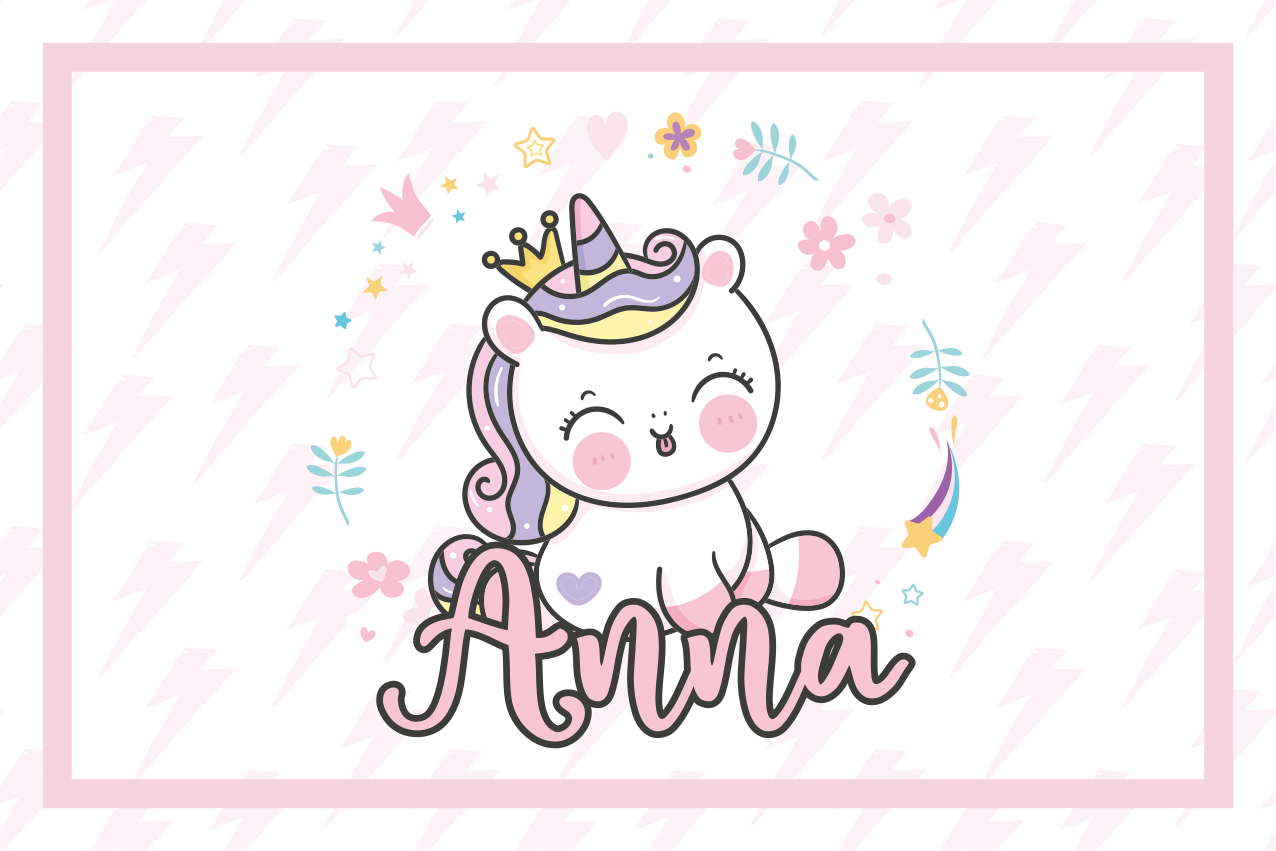 Mantel individual infantil ilustración de unicornio lindo - TenVinilo