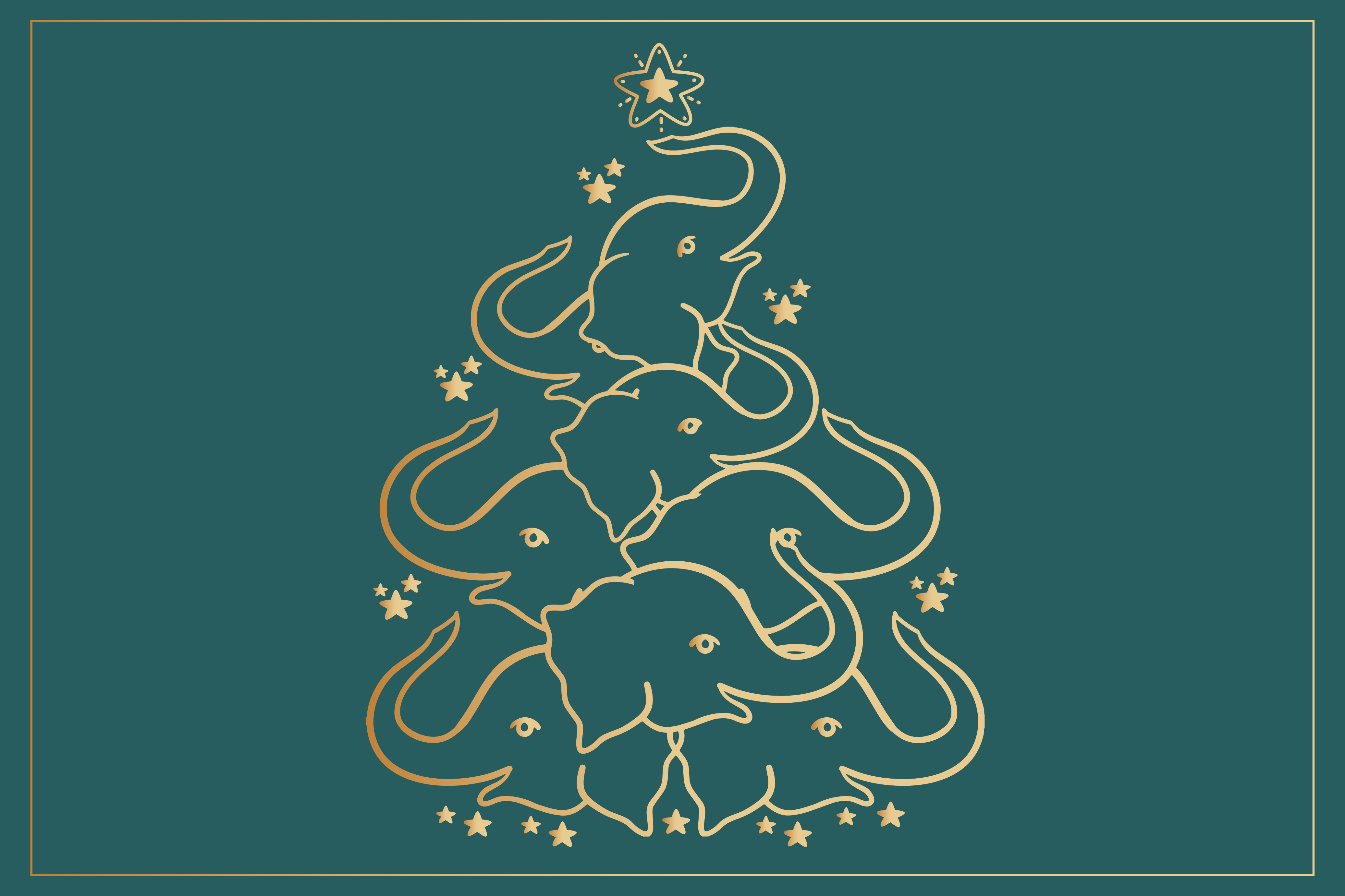 Mantel individual navideño Árbol de elefante elegante - TenVinilo