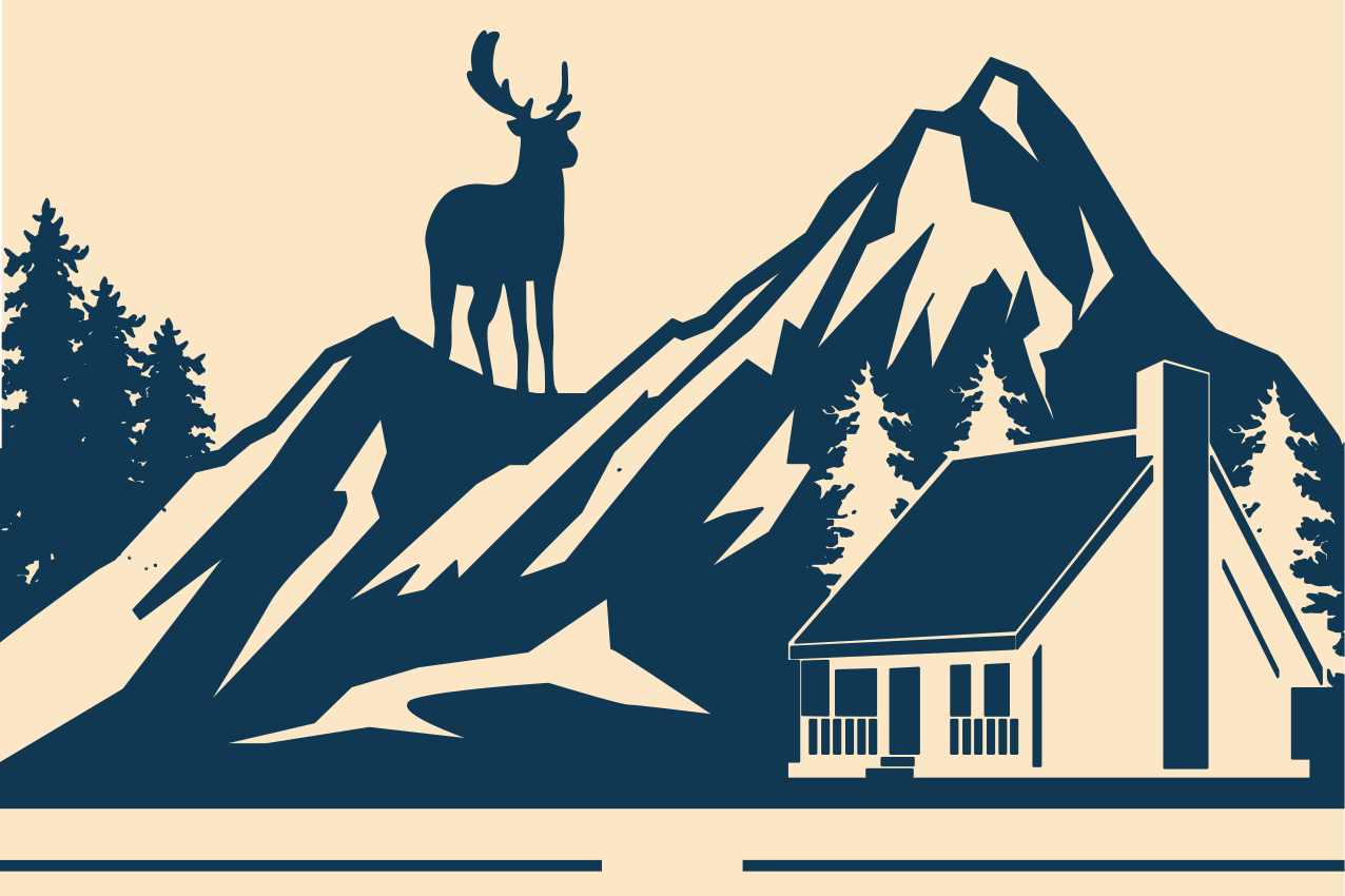 Mantel individual original Ciervo con montañas - TenVinilo