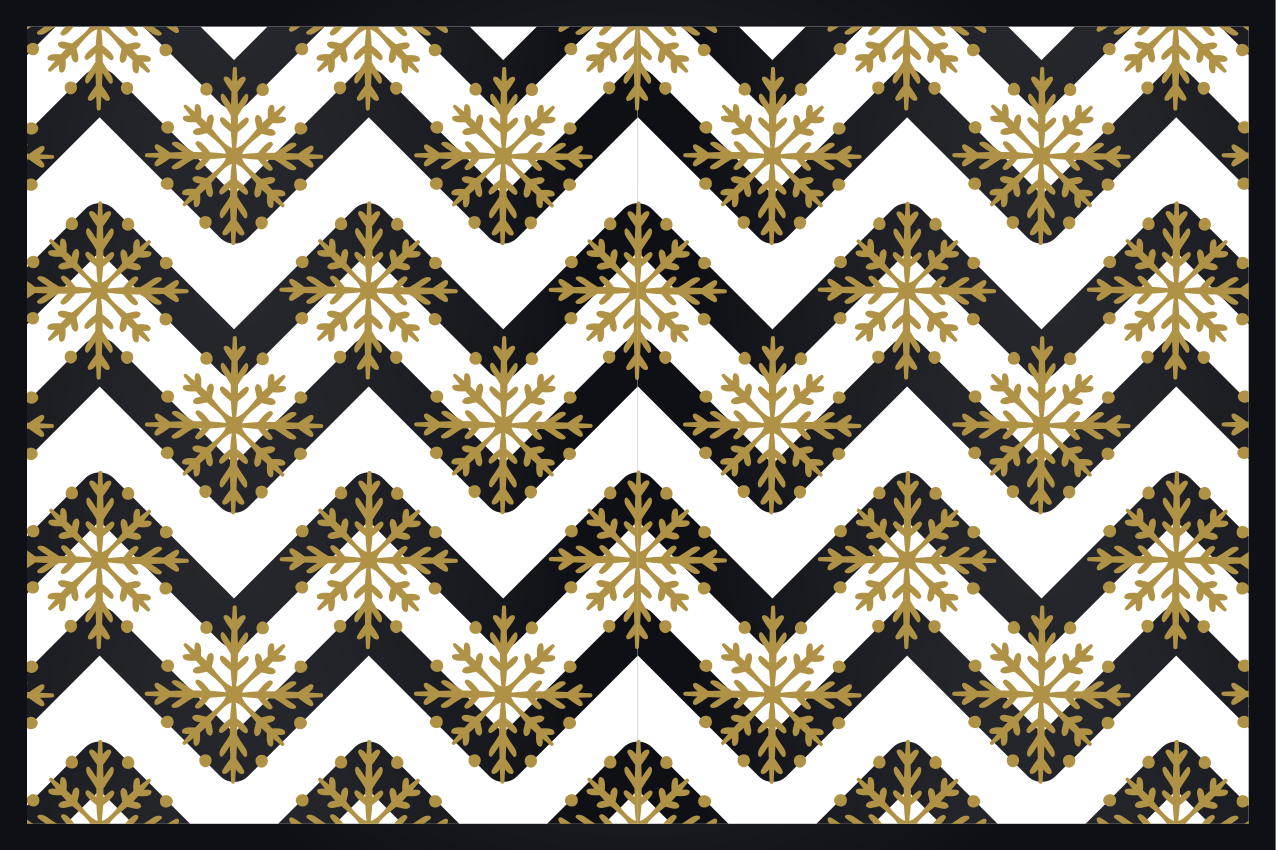 Mantel individual navideño patrón de copos chevron - TenVinilo