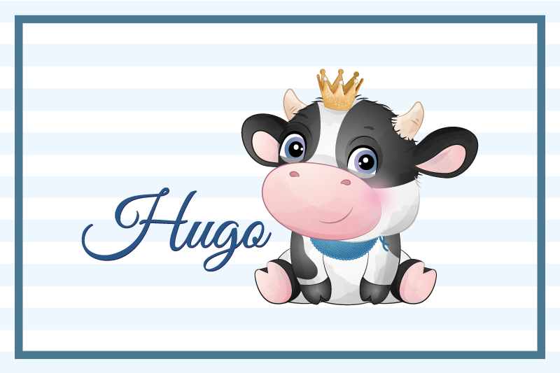 Mantel individual infantil ilustración de vaca - TenVinilo