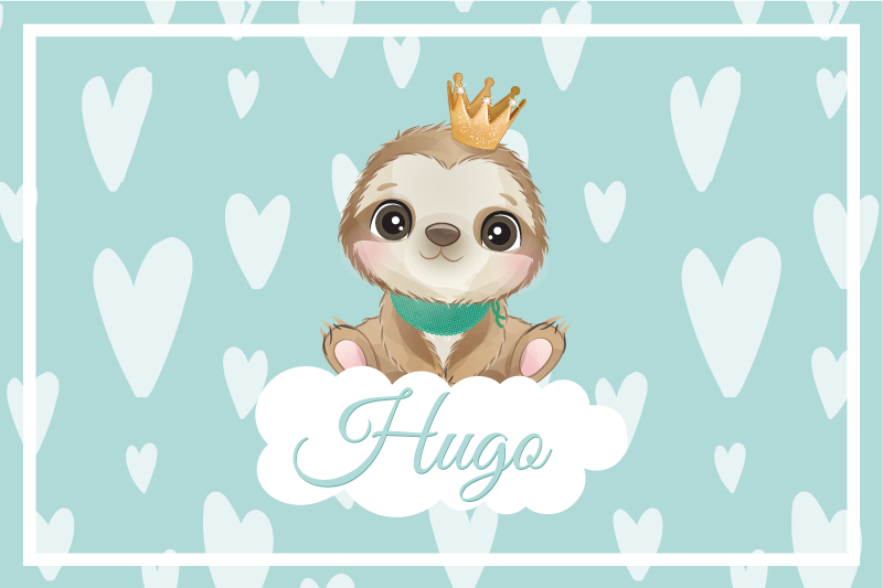 Mantel individual infantil ilustración de perezoso lindo - TenVinilo