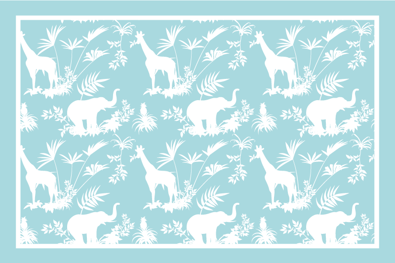 Manteles individuales de vinilo con diseño vintage de jungle toil - TenVinilo