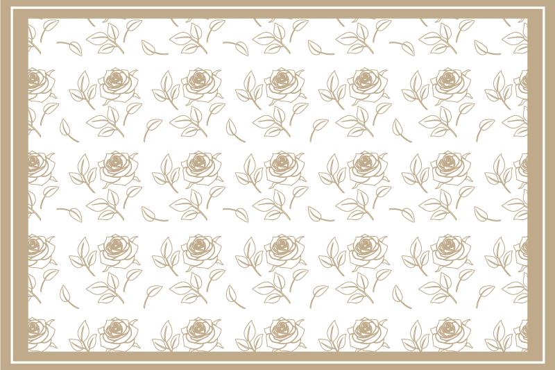 Mantel individual elegante Patrón de rosa detallado fondo beige - TenVinilo