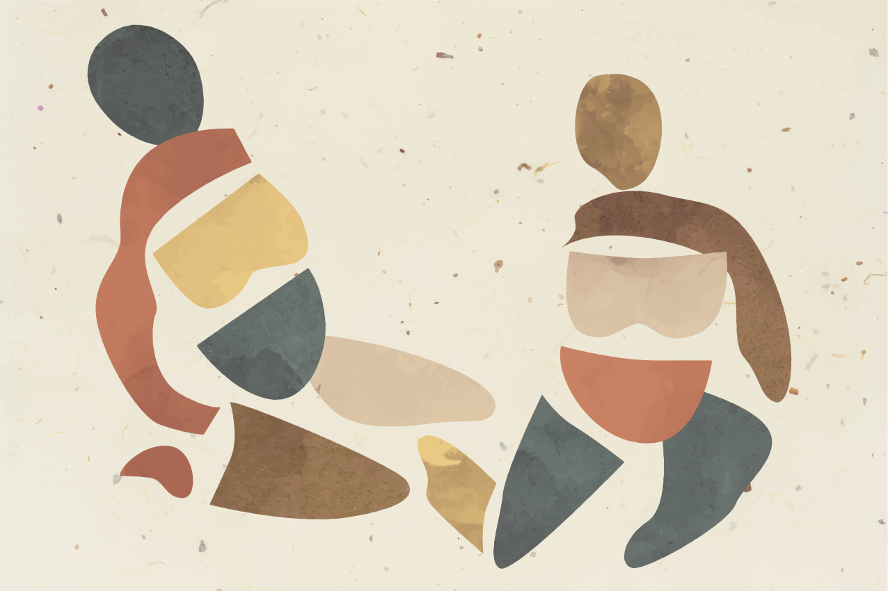 Mantel individual moderno figuras humanas abstractas - TenVinilo