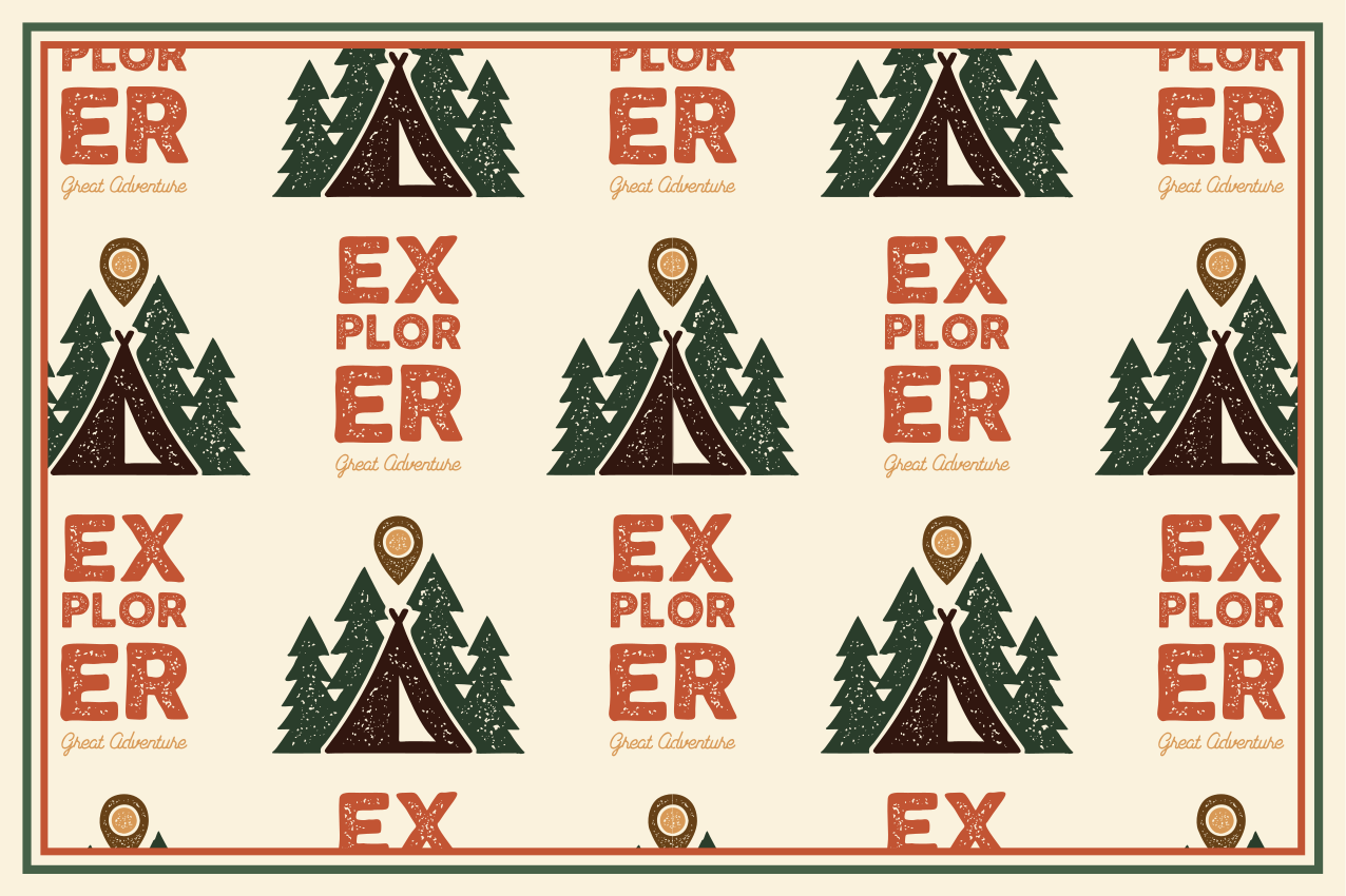 Mantel individual original patrón de aventura explorador - TenVinilo