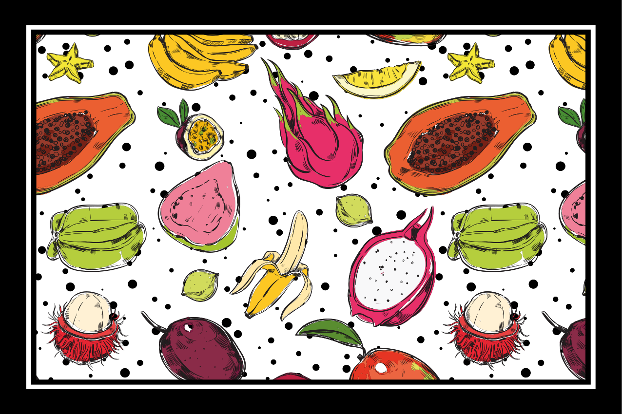 Mantel individual original motivo de frutas vibrantes - TenVinilo