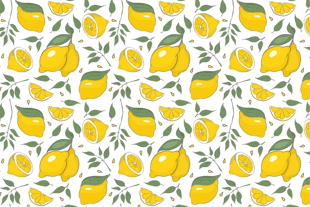 Mantel individual original motivo de limones vivos - TenVinilo