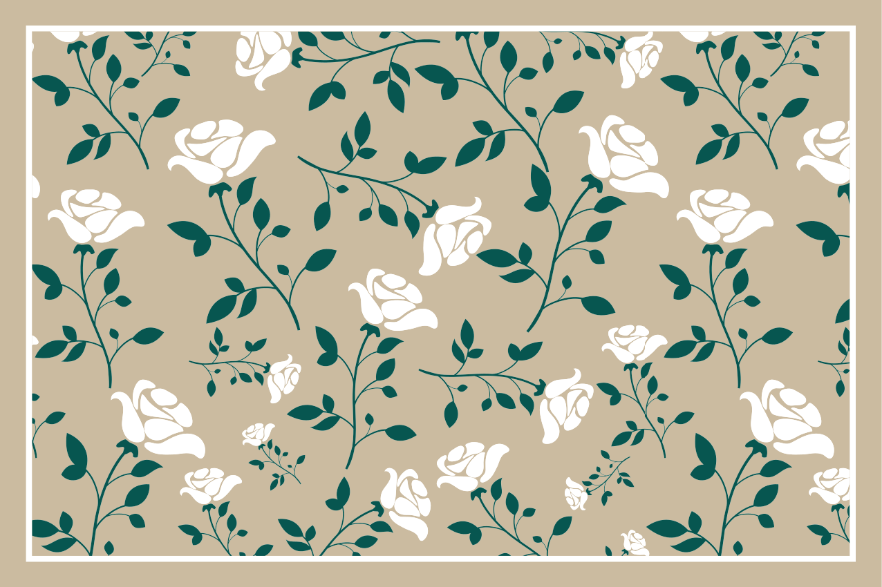 Mantel individual patrón follaje floral - TenVinilo