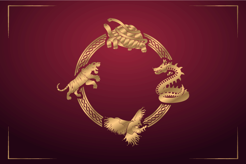 Mantel individual original emblemas de animales dorados - TenVinilo