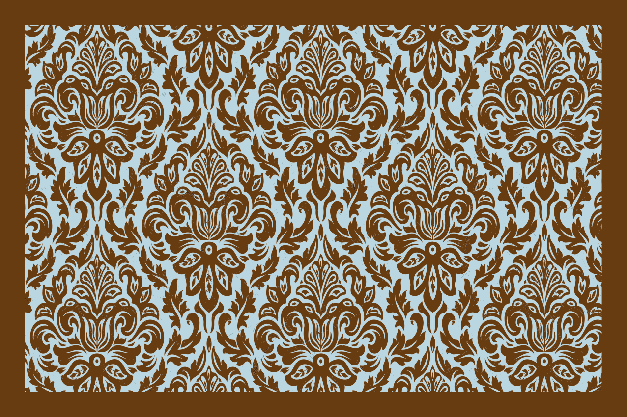 Mantel individual patrón emblema de flor intrincada - TenVinilo