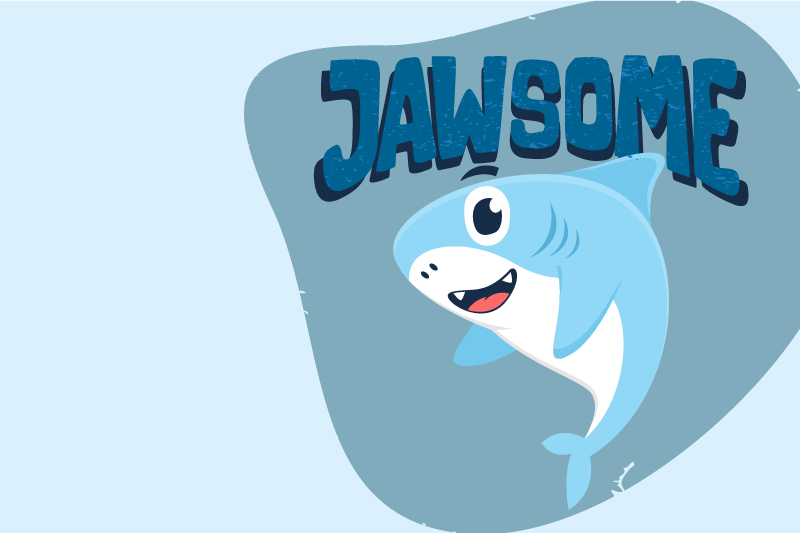 Mantel individual infantil tiburón alegre - TenVinilo