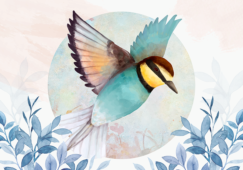 Mantel individual original arte aviar vibrante - TenVinilo