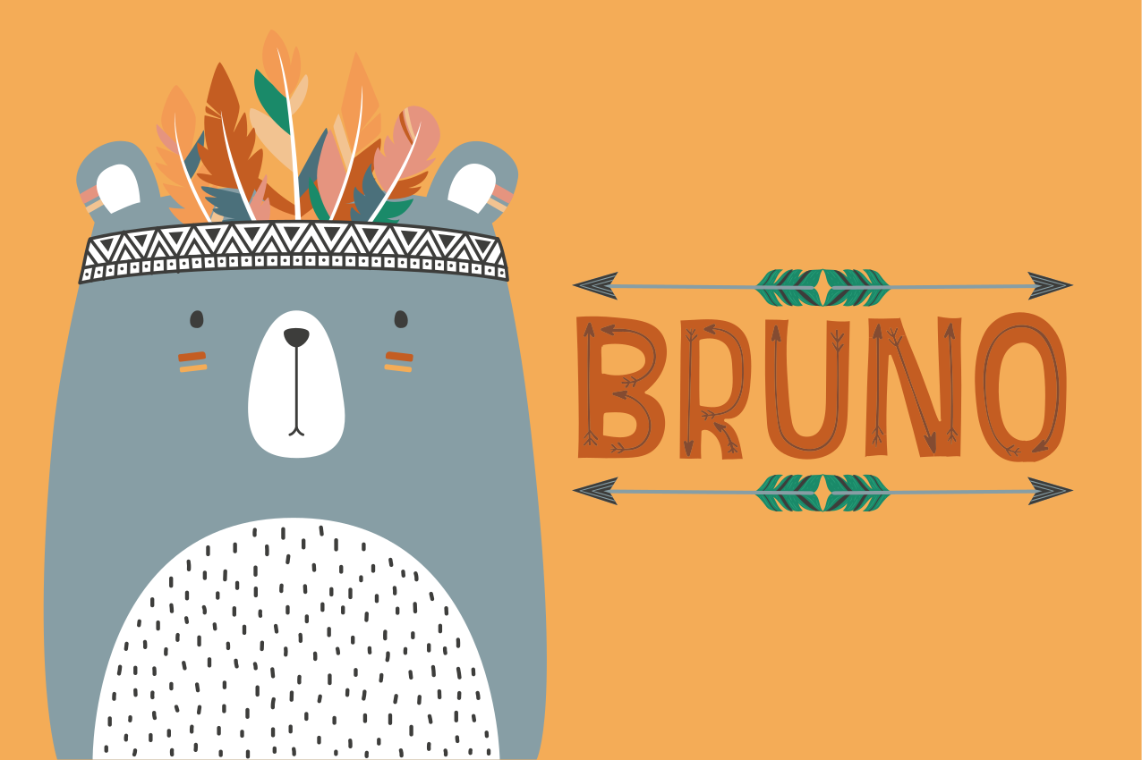 Mantel individual infantil ilustración de oso lindo - TenVinilo