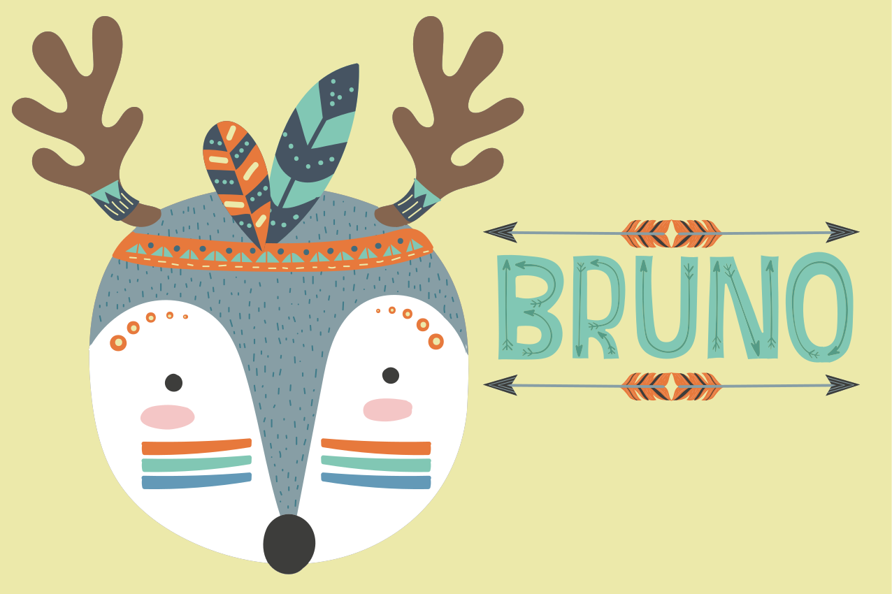 Mantel individual infantil cara de reno linda - TenVinilo