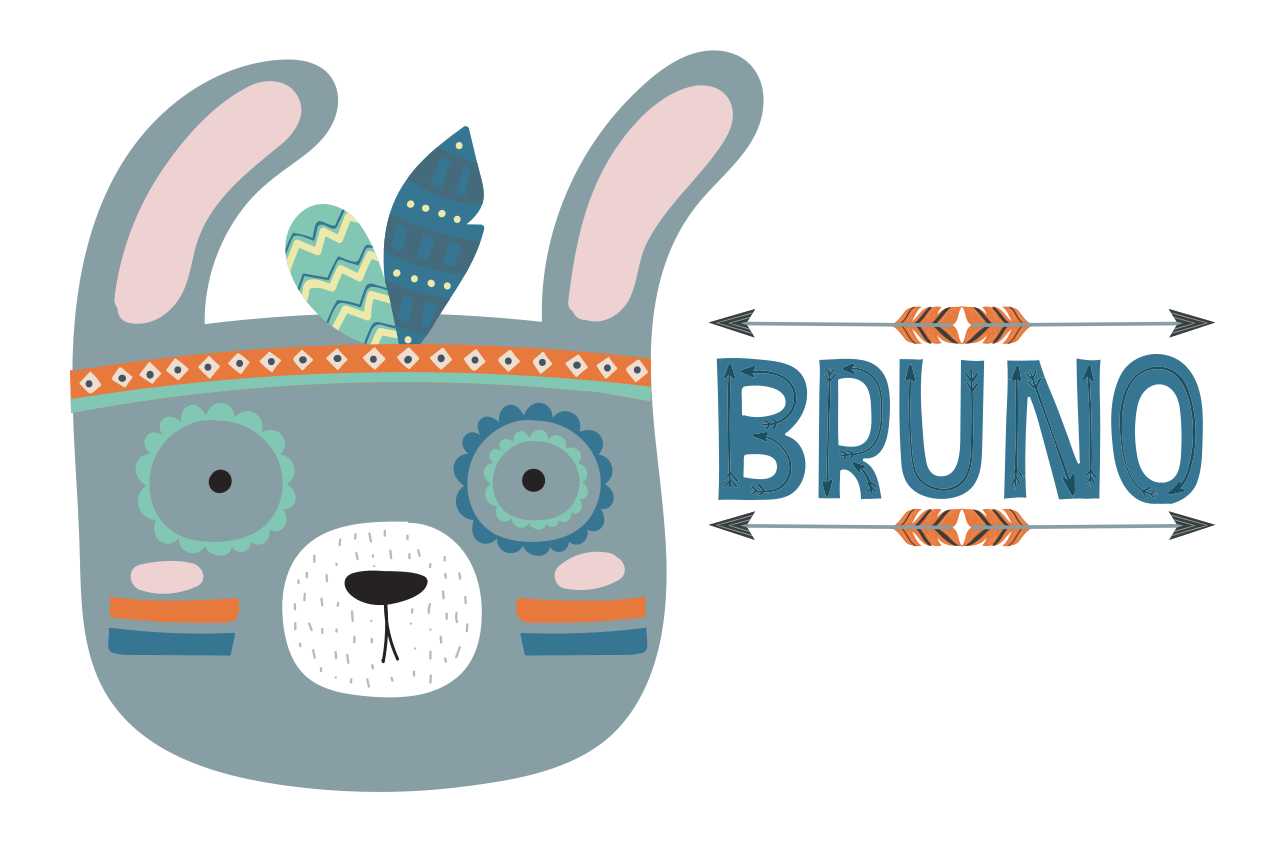 Mantel individual infantil cabeza de animal lindo - TenVinilo