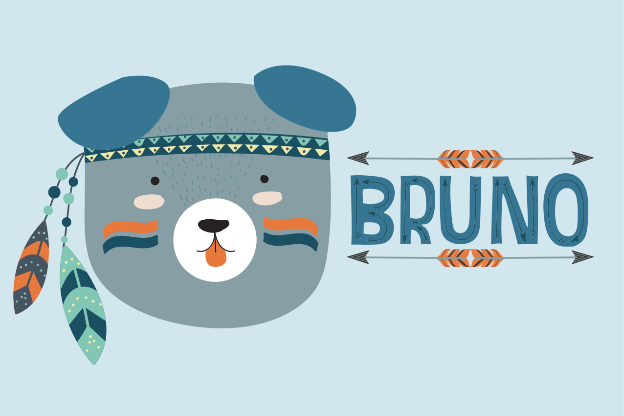 Mantel individual infantil cabeza de oso lindos - TenVinilo