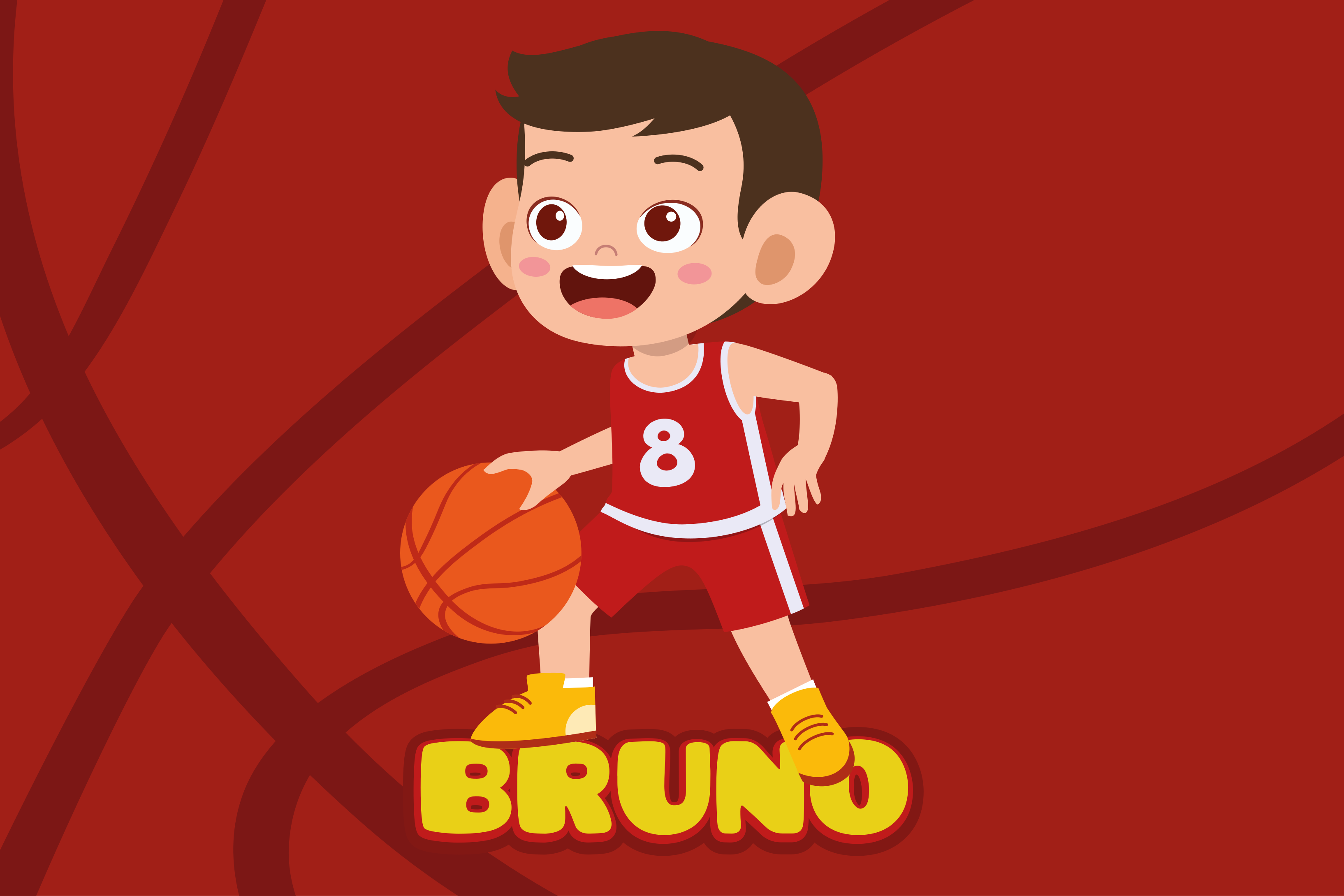 Mantel individual infantil jugador de baloncesto alegre - TenVinilo