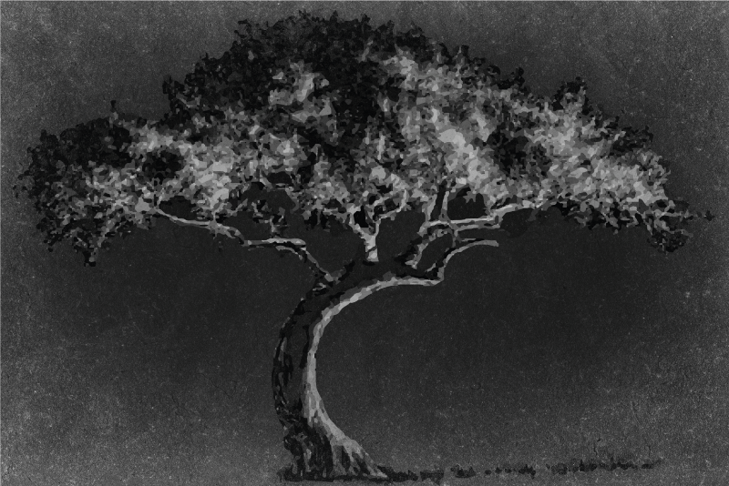 Mantel individual patrón silueta de árbol artística - TenVinilo