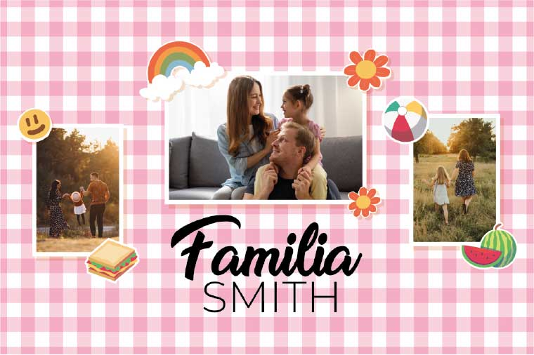 Mantel individual personalizable familia de picnic - TenVinilo