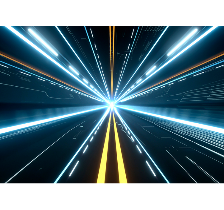 Fotomural 3D estallido de luz futurista - TenVinilo