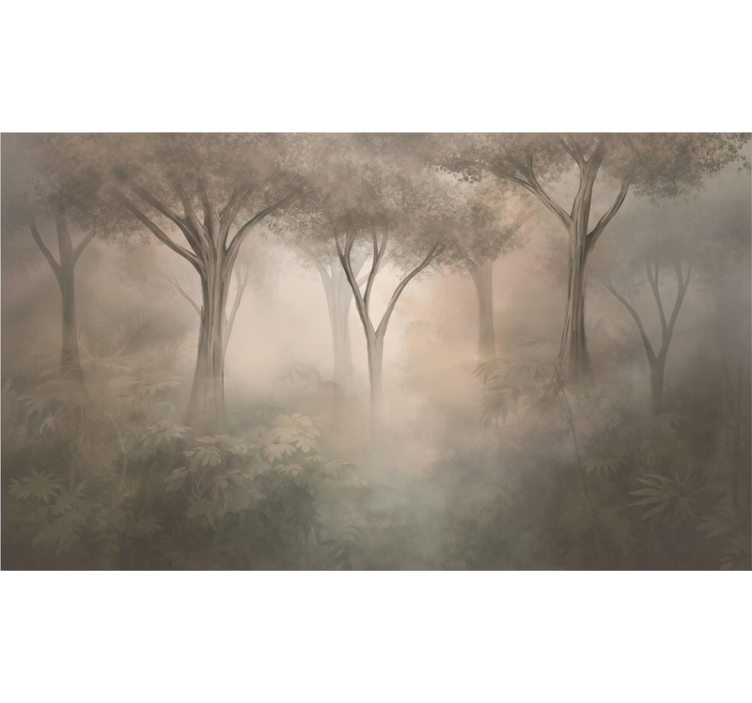 Mural de bosque bosque sepia brumoso - TenVinilo