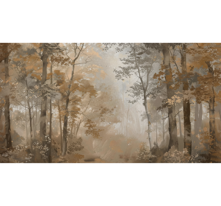 Mural de bosque otoño Ámbar - TenVinilo