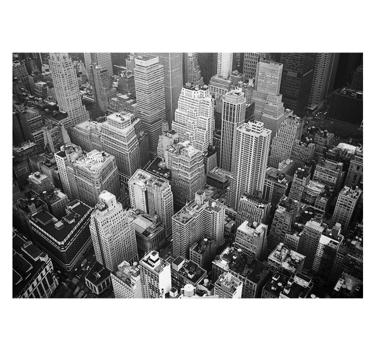Fotomural ciudad New York aérea blanco y negro - TenVinilo