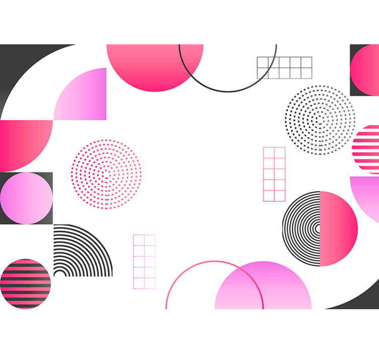 Mural abstracto diseño de formas geométricas - TenVinilo