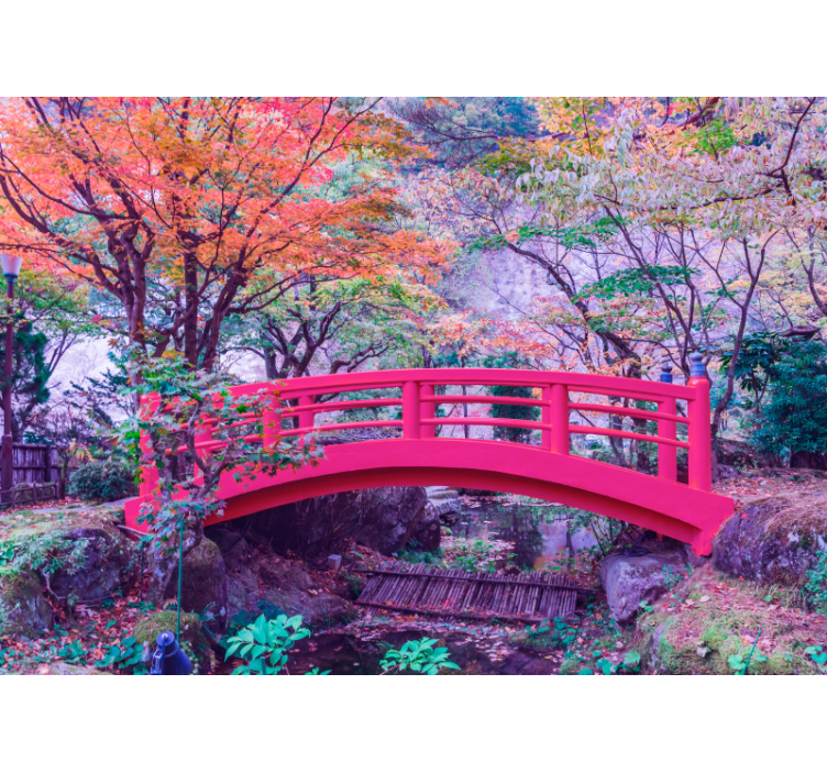 Mural de bosque arco de jardín tranquilo - TenVinilo