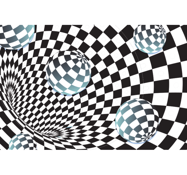 Mural abstracto patrón de esferas ilusorias - TenVinilo