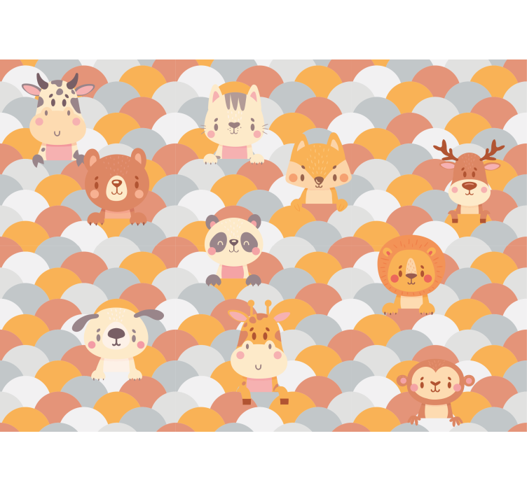 Mural de animales hermosas rostros de animales - TenVinilo