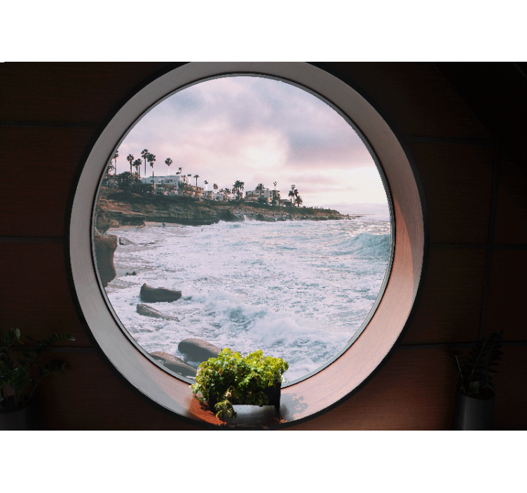 Mural de paisajes escena de olas costeras - TenVinilo