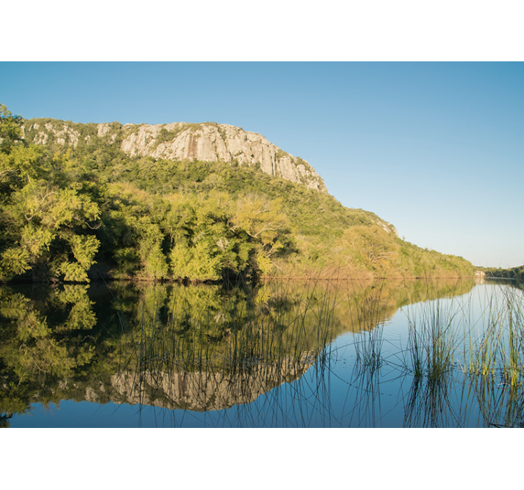 Mural de paisajes escena de reflexión de montaña - TenVinilo