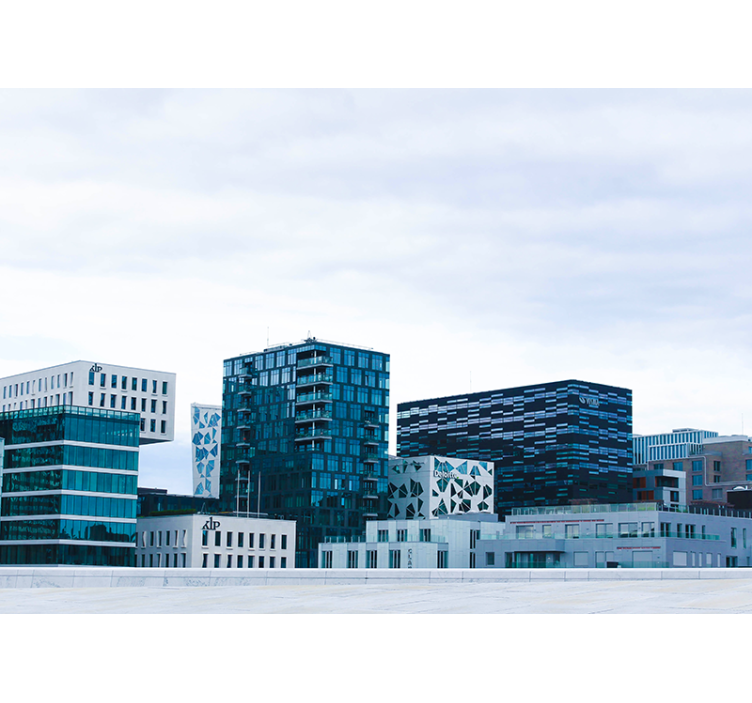 Mural ciudad horizonte urbano moderno - TenVinilo