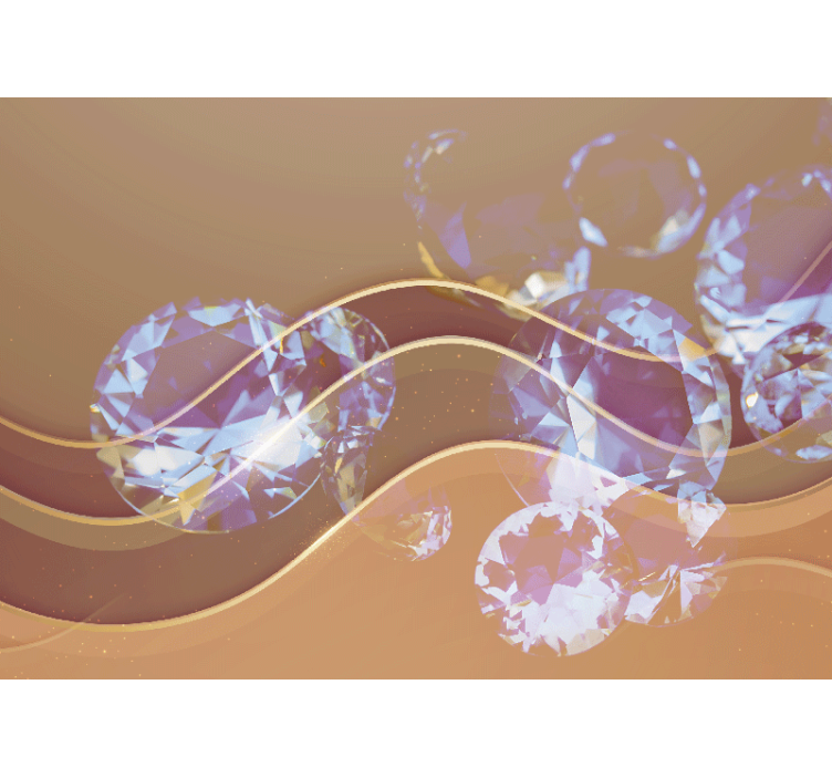 Mural abstracto olas de cristal brillantes - TenVinilo