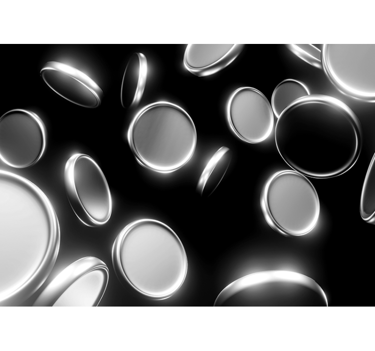 Mural abstracto formas circulares a la deriva - TenVinilo