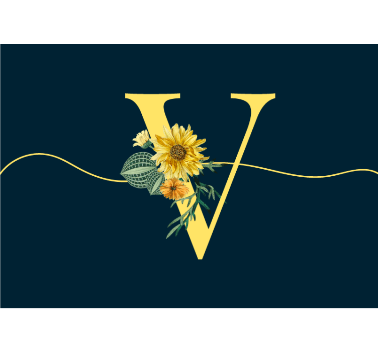 Fotomural flores Inicial con girasoles - TenVinilo