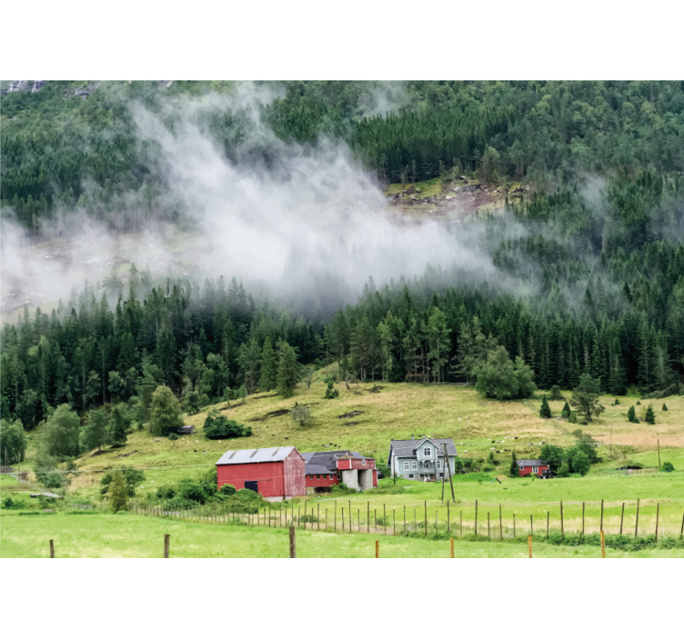 Mural de naturaleza bosque noruego - TenVinilo