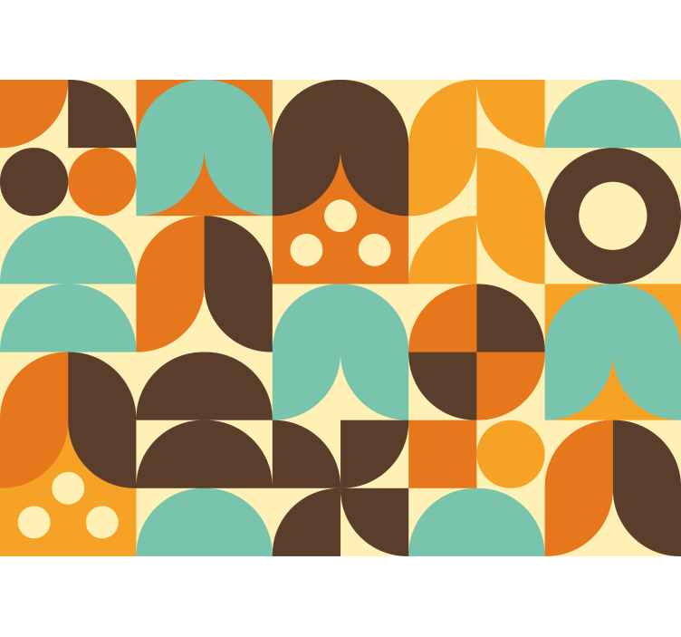 Fotomural retro Formas abstractas geométricas de los años 70 - TenVinilo