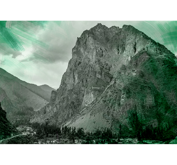 Mural de montañas verdes majestuosas - TenVinilo