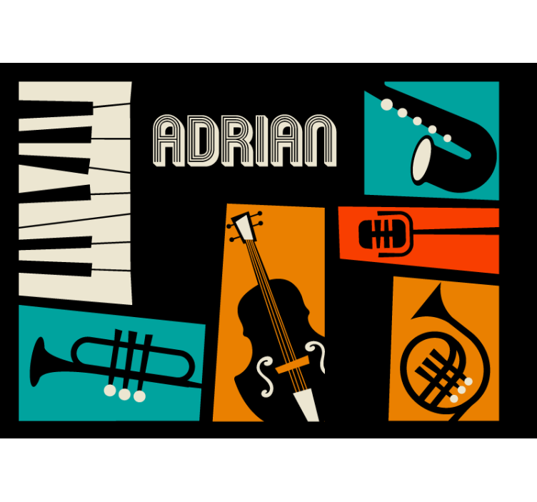 Mural de música instrumentos musicales vibrantes - TenVinilo