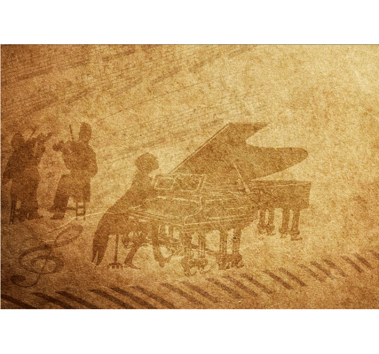 Mural de música escena de actuación de piano - TenVinilo