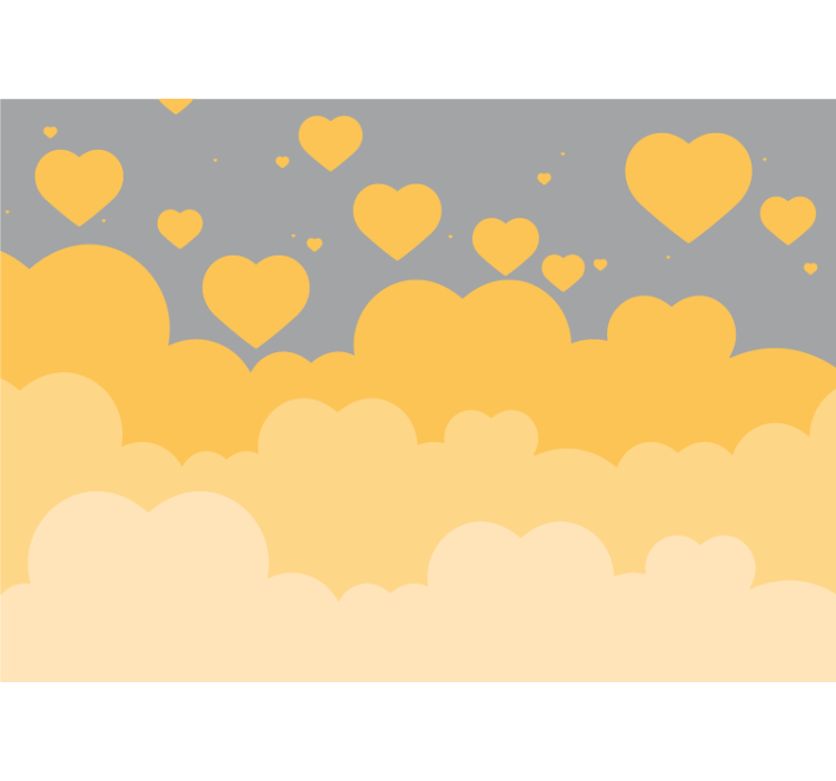 Mural de amor patrones de corazones flotantes - TenVinilo